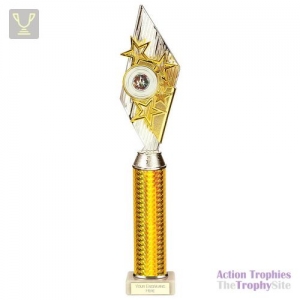 Pizzazz Plastic Tube Trophy Silver & Gold 425mm