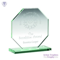 Jade Glass Octagon Plaque 4in