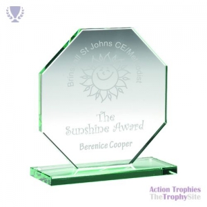 Jade Glass Octagon Plaque 8.25in