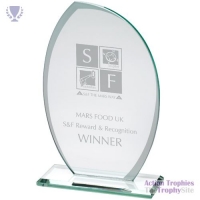 Jade Glass Plaque with Frosted Sides 6.75in