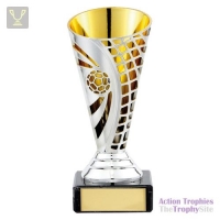 Defender Football Trophy Cup Silver & Gold 140mm