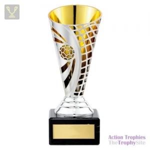 Defender Football Trophy Cup Silver & Gold 150mm