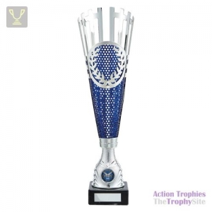 Inspire Laser Cut Cup Silver & Blue 380mm