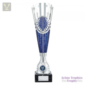 Inspire Laser Cut Cup Silver & Blue 400mm