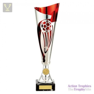 Champions Football Cup Silver & Red 340mm