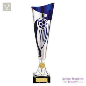 Champions Football Cup Silver & Blue 340mm