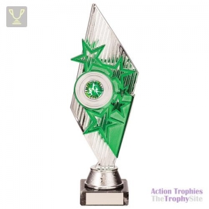 Pizzazz Plastic Trophy Silver & Green 270mm
