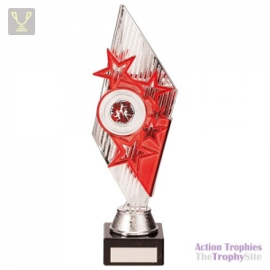Pizzazz Plastic Trophy Silver & Red 280mm