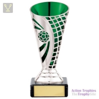 Defender Football Trophy Cup Silver & Green 140mm