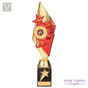 Pizzazz Plastic Trophy Gold & Red 325mm