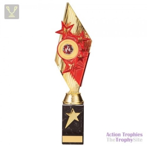 Pizzazz Plastic Trophy Gold & Red 350mm