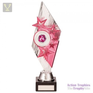 Pizzazz Plastic Trophy Silver & Pink 280mm