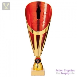 Rising Stars Deluxe Plastic Lazer Cup Gold & Red 295mm