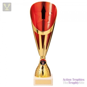 Rising Stars Deluxe Plastic Lazer Cup Gold & Red 325mm