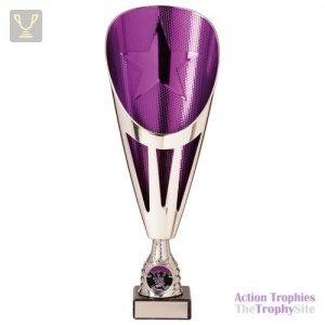 Rising Stars Deluxe Plastic Lazer Cup Silver & Purple 295mm