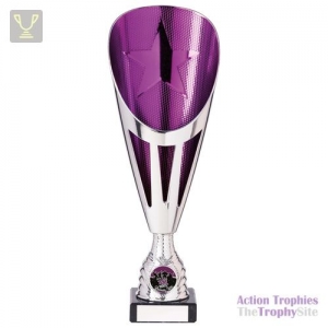 Rising Stars Deluxe Plastic Lazer Cup Silver & Purple 305mm