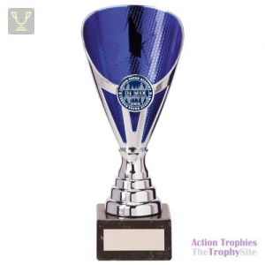 Rising Stars Premium Plastic Trophy Silver & Blue 185mm