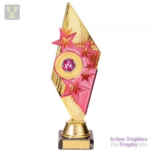 Pizzazz Plastic Trophy Gold & Pink 270mm