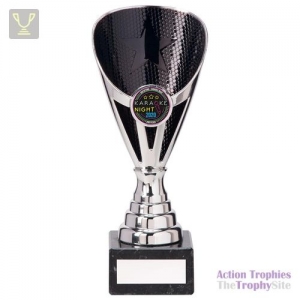 Rising Stars Premium Plastic Trophy Silver & Black 185mm