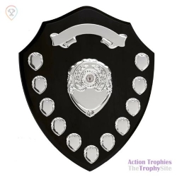 Triumph12 Black/Chrome Annual Shield 10in (25.5cm)