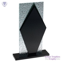 Black Glass Diamond & Base Clear Frosted Backdrop 9in
