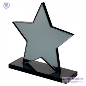 Smoked Black Glass Star Plaque 5.25in