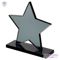 Smoked Black Glass Star Plaque 6.25in