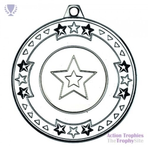 Tri Star Medal Silver 2in