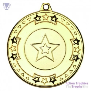 Tri Star Medal Gold 2in