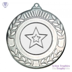 Wreath Medal Ant Silver 2in